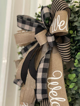 Stripes & Plaid Welcome Bow - Emerald's Avenue
