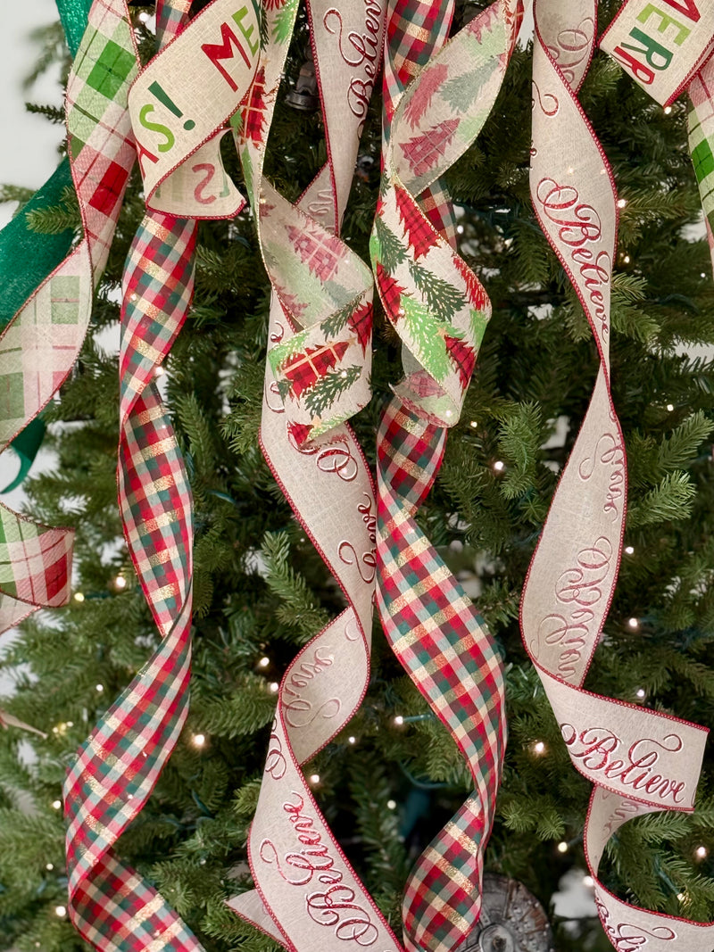 Christmas Trees, Merry Christmas Tree Topper Bow