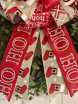 Santa Claus Ho-Ho-Ho Christmas Bow
