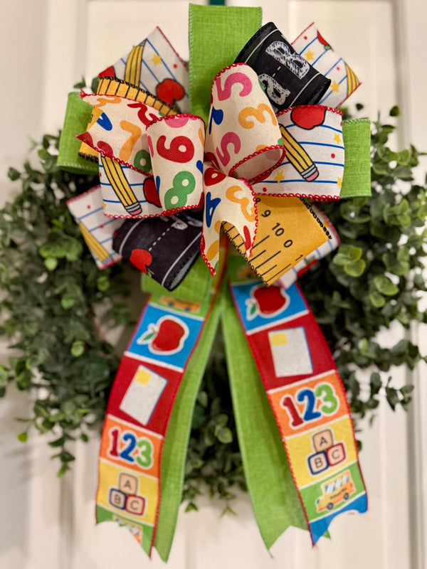 ABC 123 Back to School Bow