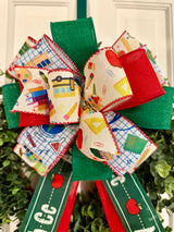 School Bus & School Supplies Back to School Bow