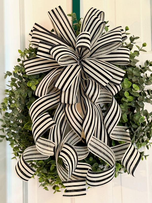 Mid-Century Modern Black & White Farmhouse Bow