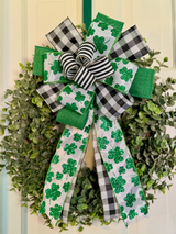 Black, White & Green St. Patrick's Day Bow
