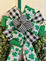 Black, White & Green St. Patrick's Day Bow