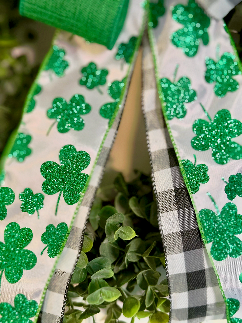 Black, White & Green St. Patrick's Day Bow