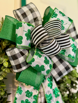 Black, White & Green St. Patrick's Day Bow