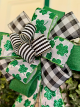Black, White & Green St. Patrick's Day Bow