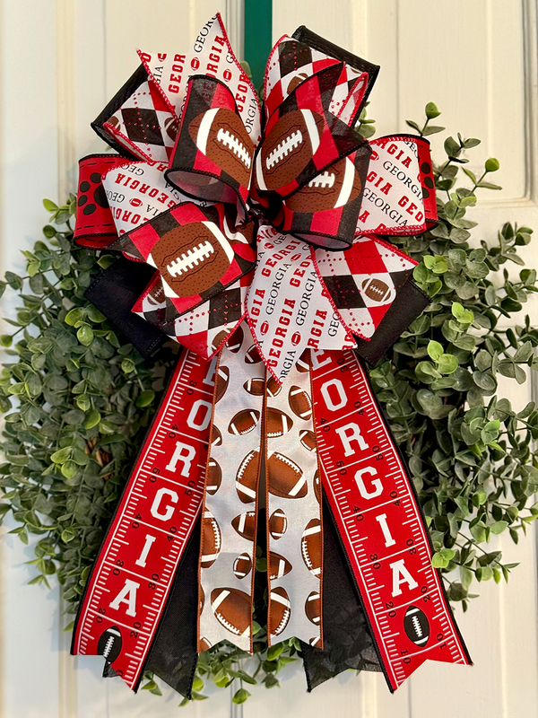 Georgia Bulldogs Football Bow