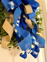 Royal Blue & Beige Bow