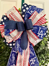 Las Angeles Dodgers Baseball Bow