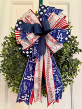 Las Angeles Dodgers Baseball Bow