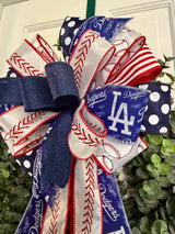 Las Angeles Dodgers Baseball Bow