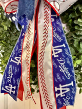 Las Angeles Dodgers Baseball Bow