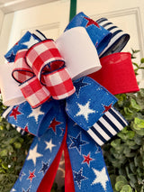Large Stars, Stripes & Fireworks Bow