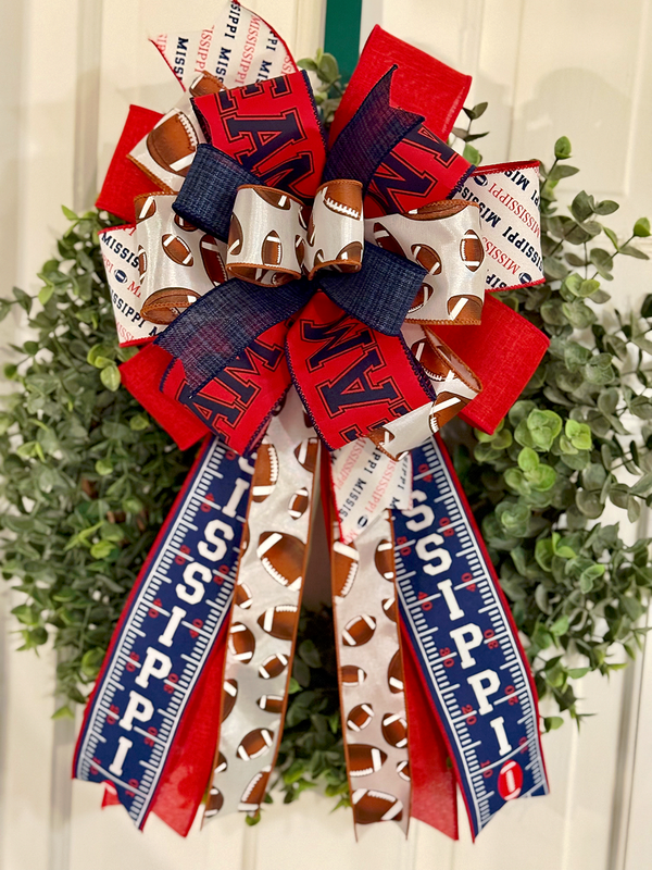 Ole Miss Rebels Football Bow