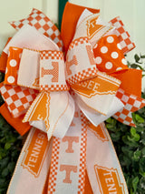 Orange & White Tennessee Football Bow