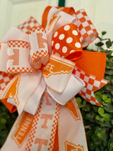 Orange & White Tennessee Football Bow