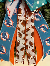 Miami Dolphins Football Bow