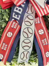 Red, White & Blue Baseball Bow