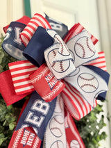 Red, White & Blue Baseball Bow