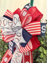 Red, White & Blue Baseball Bow