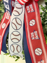 Red, White & Blue Baseball Bow