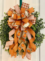 Pumpkins, Acorns & Lace Fall Bow