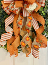 Pumpkins, Acorns & Lace Fall Bow