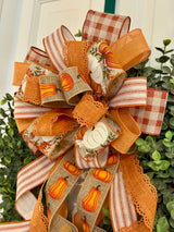 Pumpkins, Acorns & Lace Fall Bow