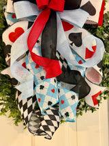 Alice in Wonderland Inspired Deck of Cards Bow