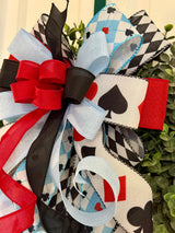Alice in Wonderland Inspired Deck of Cards Bow