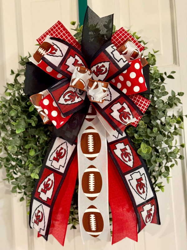 Kansas City Chiefs Football Bow