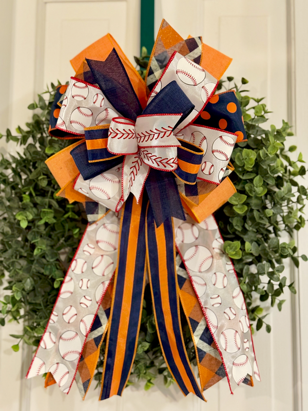 Houston Astros Inspired Baseball Bow