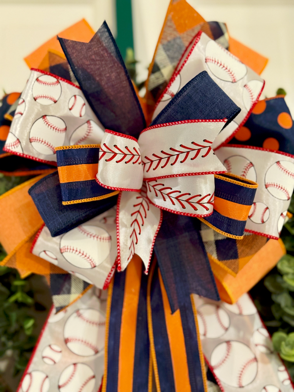 Houston Astros Inspired Baseball Bow