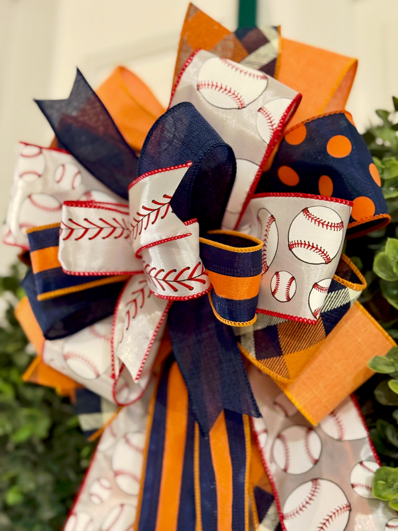 Houston Astros Inspired Baseball Bow
