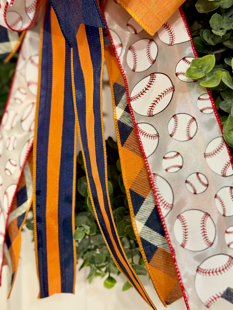 Houston Astros Inspired Baseball Bow