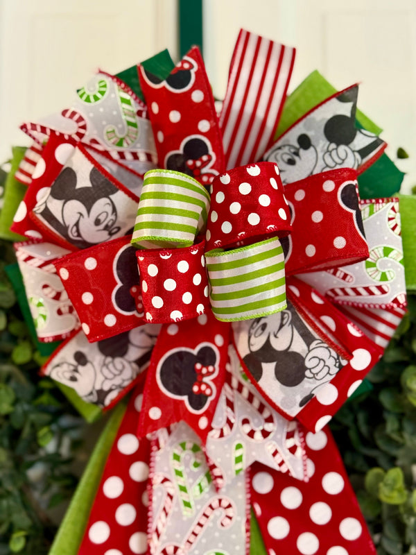 Mickey & Minnie Mouse Inspired Christmas Bow