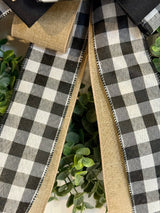 Black & White Buffalo Plaid Bow