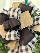 Black & White Buffalo Plaid Bow
