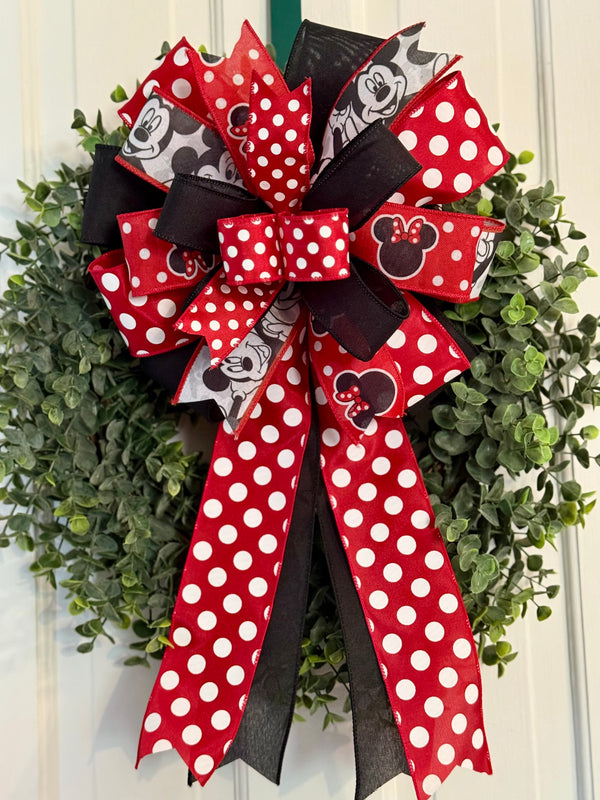 Traditional Mickey & Minnie Mouse Inspired Bow
