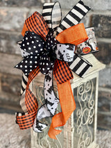 Bats & Pumpkins Halloween Lantern Bow - Emerald's Avenue