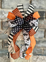 Bats & Pumpkins Halloween Lantern Bow - Emerald's Avenue