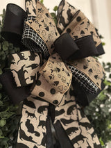 Black & Beige Cat Lovers Bow - Emerald's Avenue