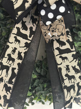 Black & Beige Dog Lovers Bow - Emerald's Avenue