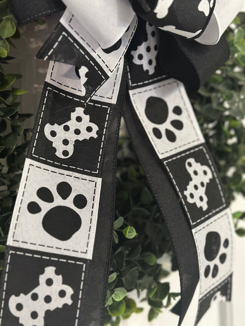 Black & White Dog Lovers Bow - Emerald's Avenue