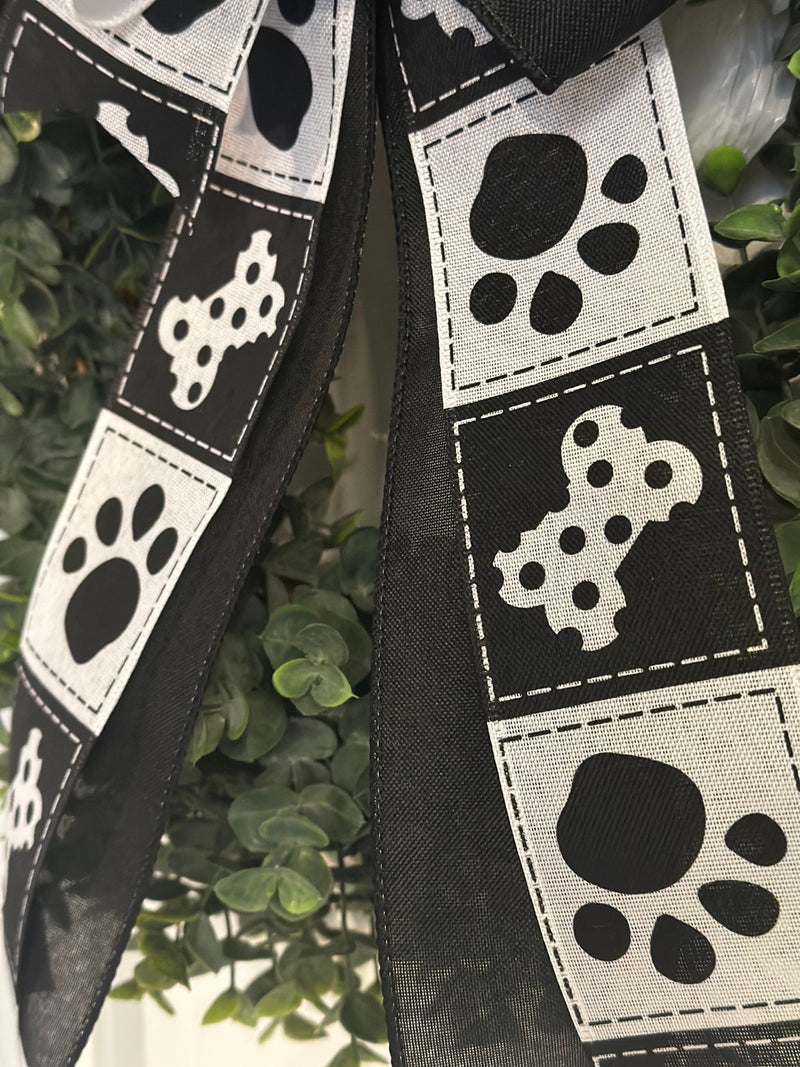 Black & White Dog Lovers Bow - Emerald's Avenue