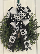 Black & White Dog Lovers Bow - Emerald's Avenue