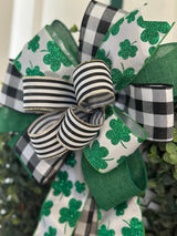 Black, White & Green St. Patrick's Day Bow - Emerald's Avenue