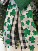 Black, White & Green St. Patrick's Day Bow - Emerald's Avenue