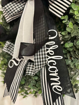 Black & White Welcome Bow - Emerald's Avenue